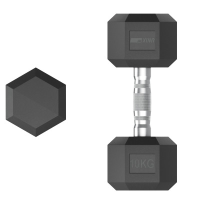 Гантель гексагональная UNIX Fit обрезиненная 10 кг, 2 шт. Гантель гексагональная UNIX Fit обрезиненная 10 кг, 2 шт.