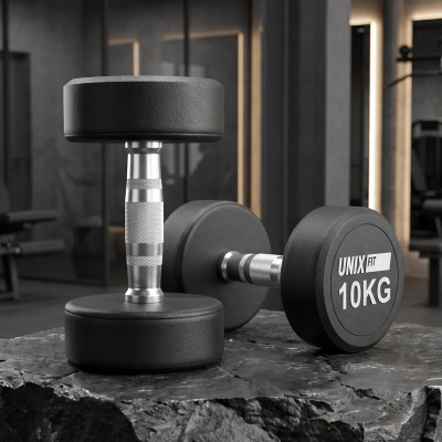 Гантель UNIX Fit PRO круглая обрезиненная 10 кг, 2 шт. Гантель UNIX Fit PRO круглая обрезиненная 10 кг, 2 шт.