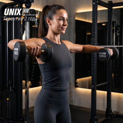Гантель UNIX Fit PRO круглая обрезиненная 10 кг, 2 шт. Гантель UNIX Fit PRO круглая обрезиненная 10 кг, 2 шт.