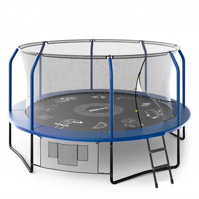 Батут UNIX Line Премиальный с играми / Supreme Game 14 ft (427 см) синий