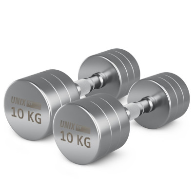 Гантель UNIX Fit PRO круглая хромированная 10 кг, 2 шт. Гантель UNIX Fit PRO круглая хромированная 10 кг, 2 шт.
