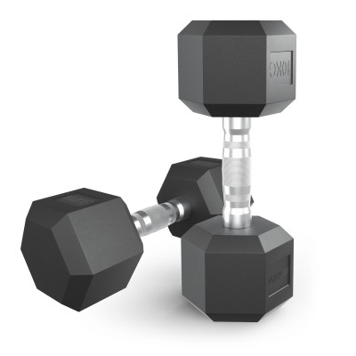 Гантель гексагональная UNIX Fit обрезиненная 10 кг, 2 шт. Гантель гексагональная UNIX Fit обрезиненная 10 кг, 2 шт.