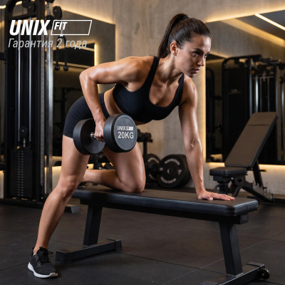 Гантель UNIX Fit PRO круглая обрезиненная 20 кг / шт. Гантель UNIX Fit PRO круглая обрезиненная 20 кг / шт.