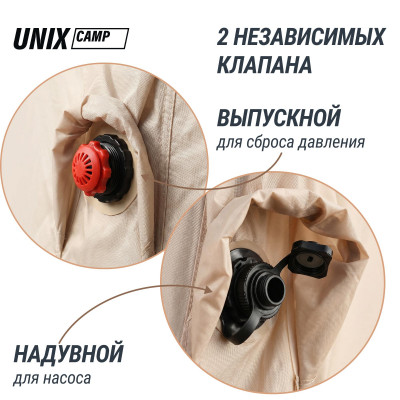 Надувная палатка UNIX Camp Sirius 4х3 бежевый (+ навес) Надувная палатка UNIX Camp Sirius 4х3 бежевый (+ навес)