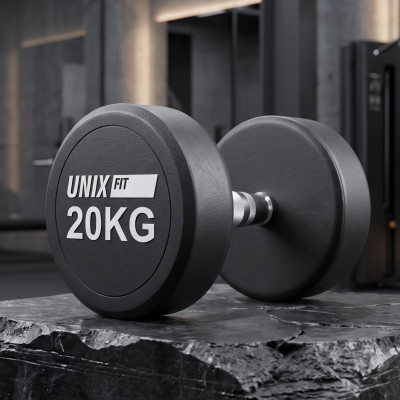 Гантель UNIX Fit PRO круглая обрезиненная 20 кг / шт. Гантель UNIX Fit PRO круглая обрезиненная 20 кг / шт.