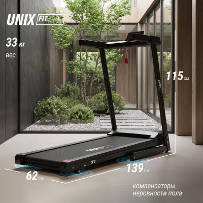 Беговая дорожка UNIX Fit Hi-tech S1 черный Беговая дорожка UNIX Fit Hi-tech S1 черный