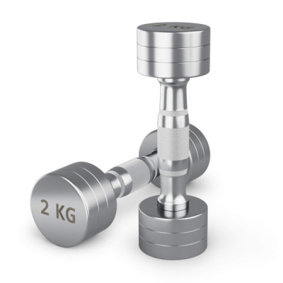 Гантель UNIX Fit PRO круглая хромированная 2 кг, 2 шт.