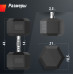 Гантель гексагональная UNIX Fit обрезиненная 37,5 кг, 2 шт.