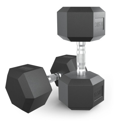 Гантель гексагональная UNIX Fit обрезиненная 17,5 кг, 2 шт.