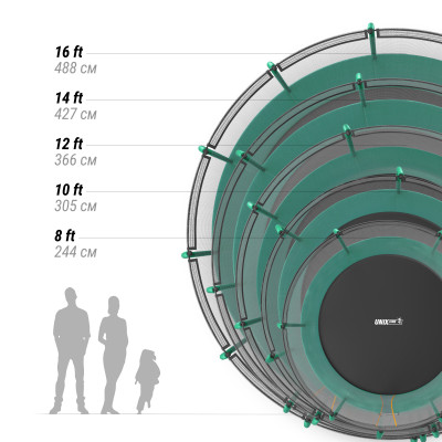 Батут UNIX Line Премиальный / Supreme Basic 8 ft (244 см) зеленый