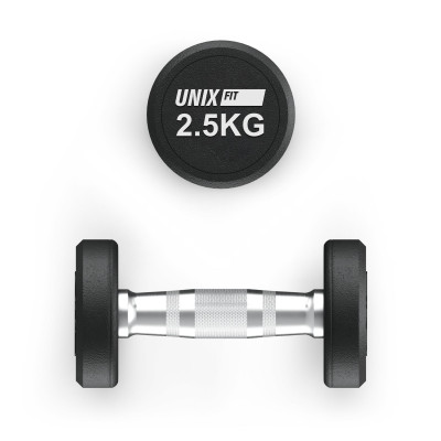 Гантель UNIX Fit PRO круглая обрезиненная 2,5 кг, 2 шт.