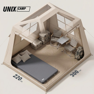 Надувная палатка UNIX Camp Vega 3х2 бежевый (+ навес) Надувная палатка UNIX Camp Vega 3х2 бежевый (+ навес)