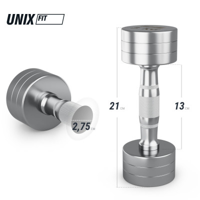 Гантель UNIX Fit PRO круглая хромированная 3 кг, 2 шт. Гантель UNIX Fit PRO круглая хромированная 3 кг, 2 шт.