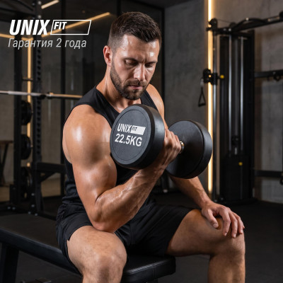 Гантель UNIX Fit PRO круглая обрезиненная 22,5 кг / шт. Гантель UNIX Fit PRO круглая обрезиненная 22,5 кг / шт.