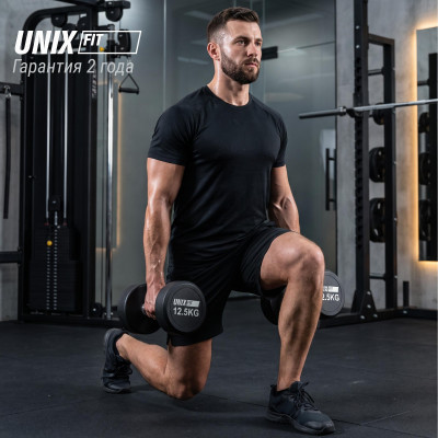 Гантель UNIX Fit PRO круглая обрезиненная 12,5 кг, 2 шт. Гантель UNIX Fit PRO круглая обрезиненная 12,5 кг, 2 шт.