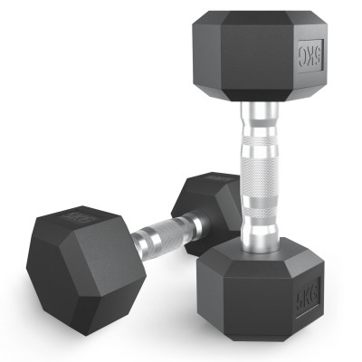 Гантель гексагональная UNIX Fit обрезиненная 5 кг / шт.