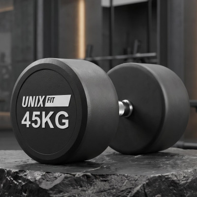 Гантель UNIX Fit PRO круглая обрезиненная 45 кг / шт.