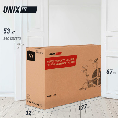 Велотренажер UNIX Fit техно-аэробайк / Techno AirBike 1100 PRO