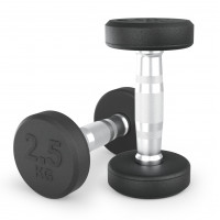 Гантель UNIX Fit PRO круглая обрезиненная 2,5 кг, 2 шт.