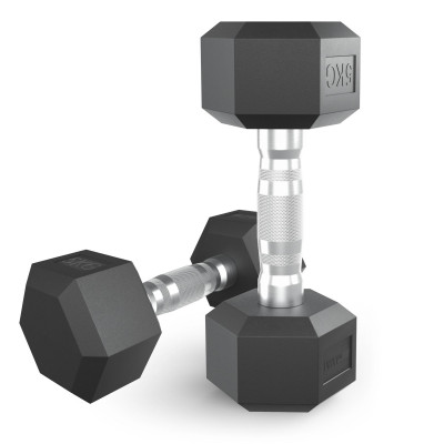 Гантель гексагональная UNIX Fit обрезиненная 5 кг, 2 шт.
