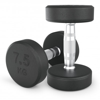 Гантель UNIX Fit PRO круглая обрезиненная 7,5 кг, 2 шт.