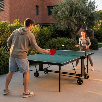 Теннисный стол UNIX Line для улицы компактный / Compact Outdoor 6 мм ACP, зеленый