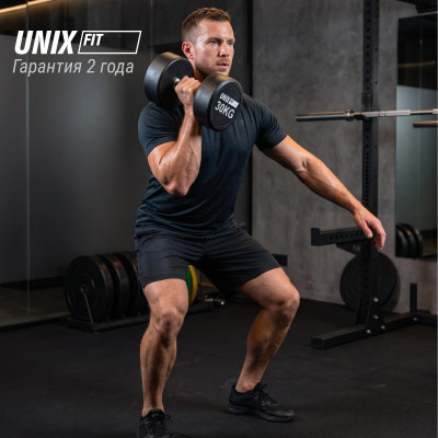 Гантель UNIX Fit PRO круглая обрезиненная 30 кг / шт. Гантель UNIX Fit PRO круглая обрезиненная 30 кг / шт.