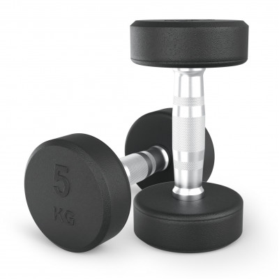 Гантель UNIX Fit PRO круглая обрезиненная 5 кг, 2 шт.