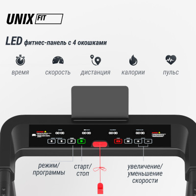 Беговая дорожка UNIX Fit Hi-tech S1 черный Беговая дорожка UNIX Fit Hi-tech S1 черный
