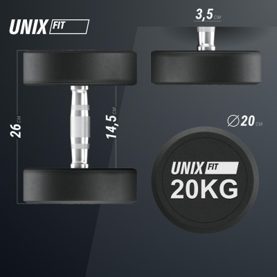 Гантель UNIX Fit PRO круглая обрезиненная 20 кг / шт. Гантель UNIX Fit PRO круглая обрезиненная 20 кг / шт.