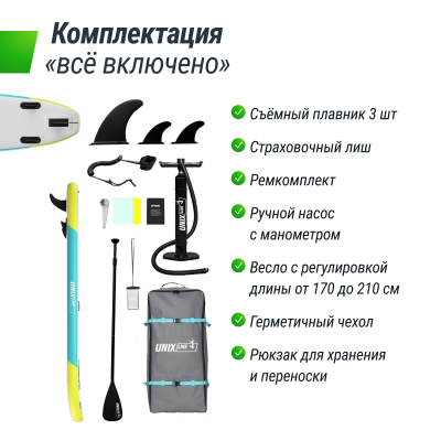 SUP-борд UNIX Line Голубая лагуна / Blue Lagoon (320 см)