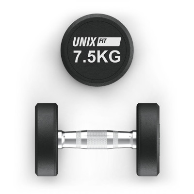 Гантель UNIX Fit PRO круглая обрезиненная 7,5 кг, 2 шт.