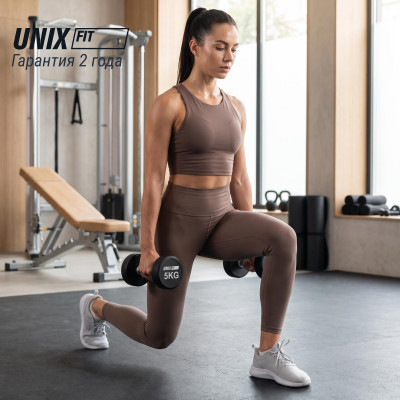 Гантель UNIX Fit PRO круглая обрезиненная 5 кг, 2 шт.