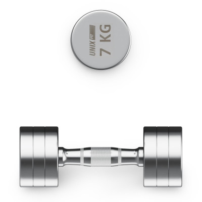 Гантель UNIX Fit PRO круглая хромированная 7 кг, 2 шт. Гантель UNIX Fit PRO круглая хромированная 7 кг, 2 шт.