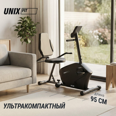 Горизонтальный велотренажер UNIX Fit BR-340E компактный / Compact