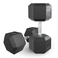 Гантель гексагональная UNIX Fit обрезиненная 45 кг, 2 шт.