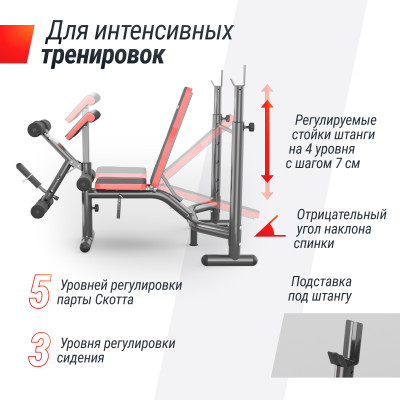 Скамья силовая со стойками UNIX Fit BENCH 135