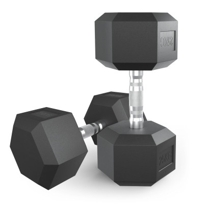 Гантель гексагональная UNIX Fit обрезиненная 25 кг, 2 шт.