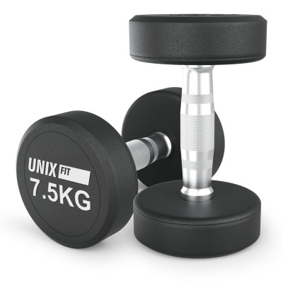 Гантель UNIX Fit PRO круглая обрезиненная 7,5 кг, 2 шт.