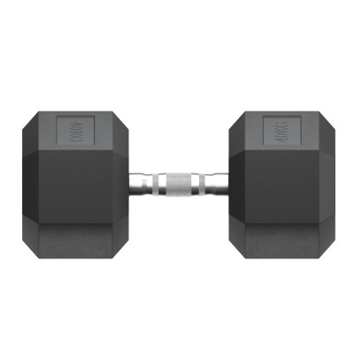 Гантель гексагональная UNIX Fit обрезиненная 40 кг, 2 шт.