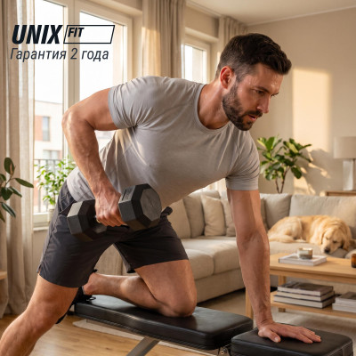 Гантель гексагональная UNIX Fit обрезиненная 20 кг / шт. Гантель гексагональная UNIX Fit обрезиненная 20 кг / шт.