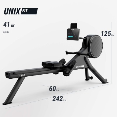 Гребной тренажер UNIX Fit Air (10.1 TFT) магнитный / Magnetic Rower-1100 PRO