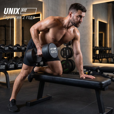 Гантель UNIX Fit PRO круглая обрезиненная 40 кг / шт. Гантель UNIX Fit PRO круглая обрезиненная 40 кг / шт.