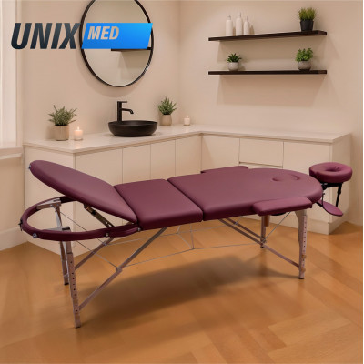 Массажный стол UNIX Comfort 3 Section Burgundy