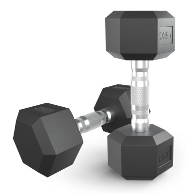 Гантель гексагональная UNIX Fit обрезиненная 7,5 кг, 2 шт.