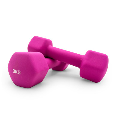 Гантель UNIX Fit неопреновая 3 кг Pink, 2 шт.