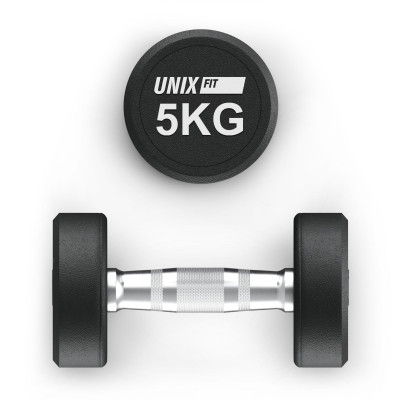 Гантель UNIX Fit PRO круглая обрезиненная 5 кг, 2 шт.