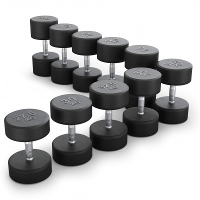 Ряд гантелей круглых UNIX Fit обрезиненные от 27,5 до 50 кг