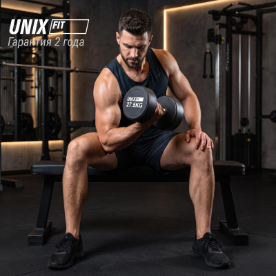 Гантель UNIX Fit PRO круглая обрезиненная 27,5 кг / шт. Гантель UNIX Fit PRO круглая обрезиненная 27,5 кг / шт.