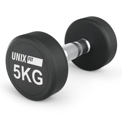 Гантель UNIX Fit PRO круглая обрезиненная 5 кг, 2 шт.
